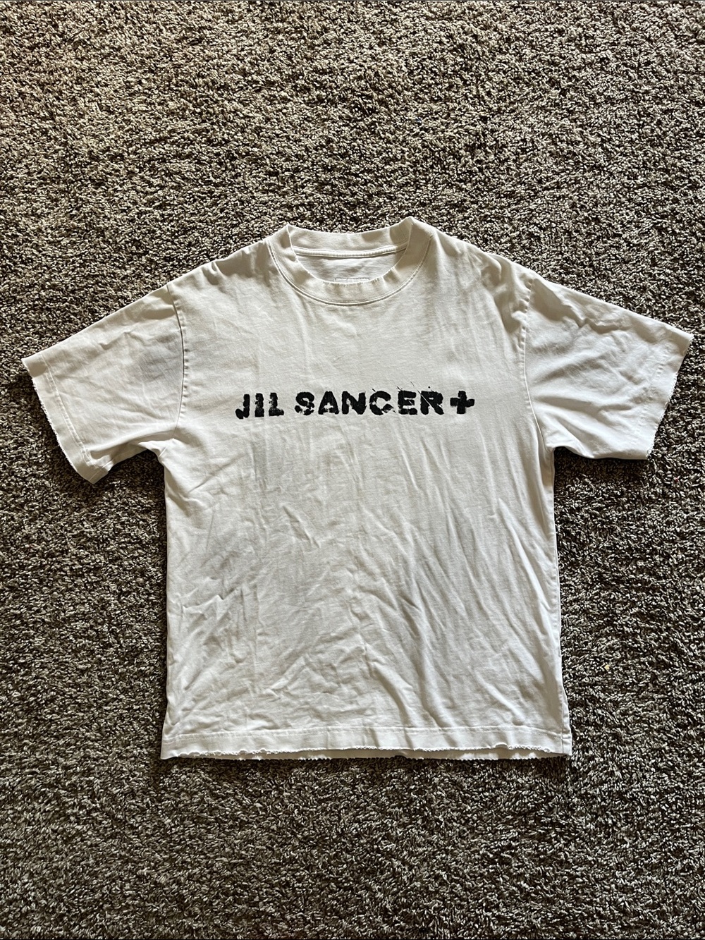 Jil Sander White Tee with Black Logo